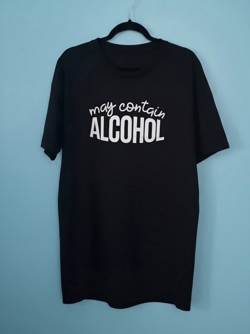 May Contain Alcohol Black Graphic T-Shirt